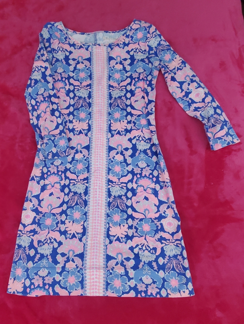 Lilly Pulitzer Blue and Pink Floral Dress